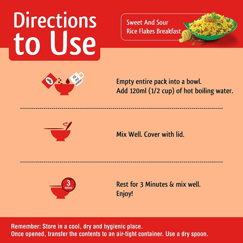 MTR 3 Min Breakfast Khatta Meetha Poha Cup, 80g - Image 2